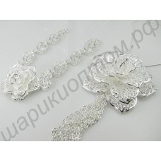 Набор (подвеска + браслет) silver Big flower jewelry set